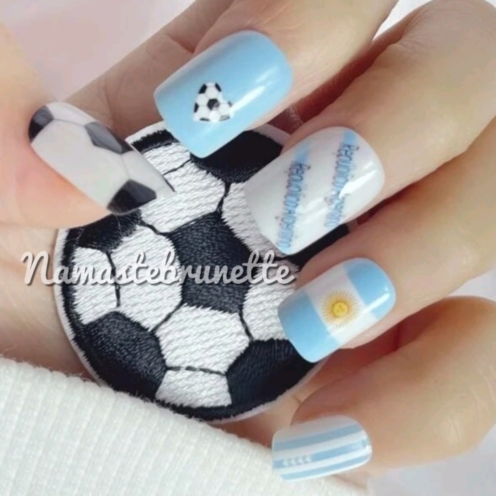 2/$16 Soccer Press On Nails